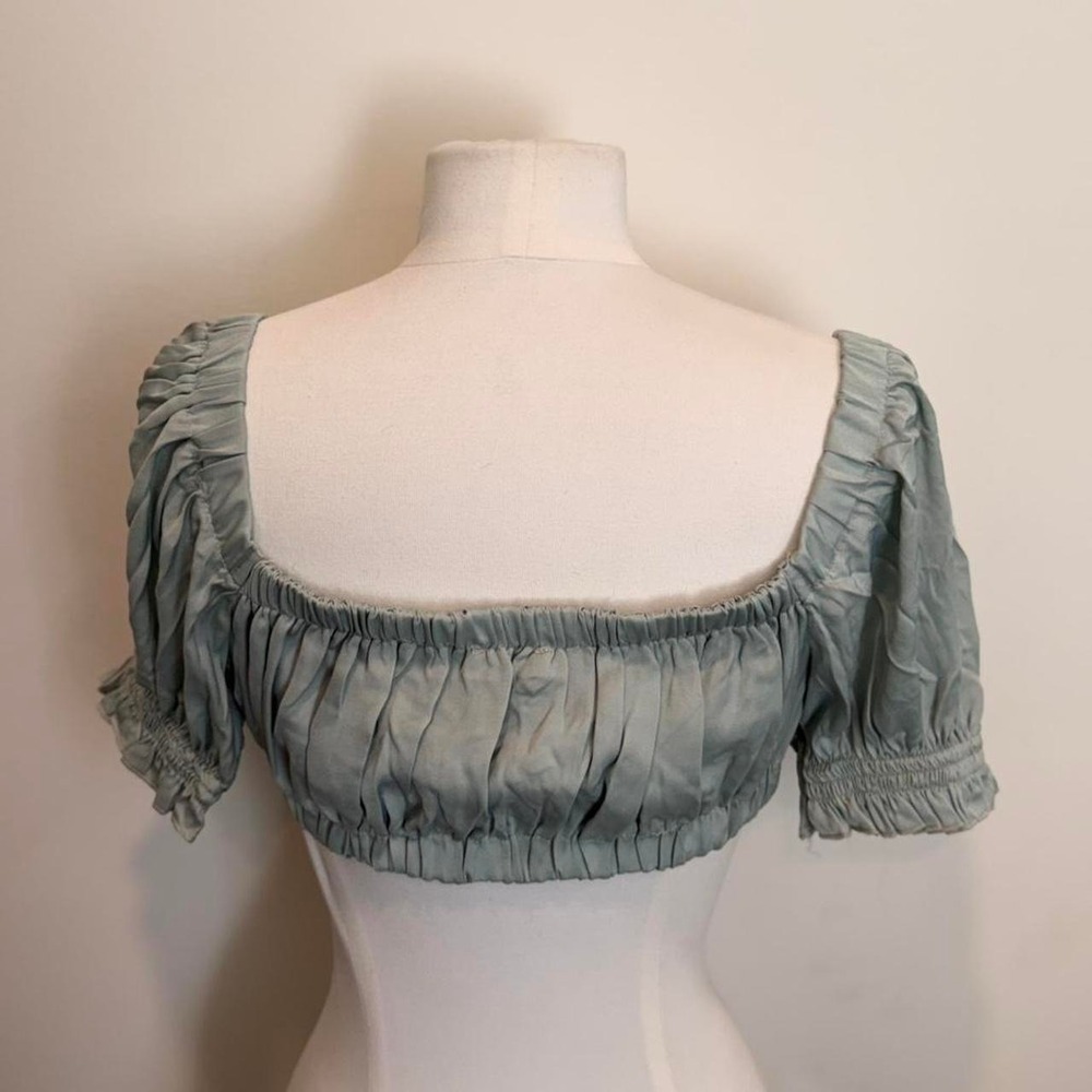 Sage Green Lace Tie-Front Crop Top 🌿✨
